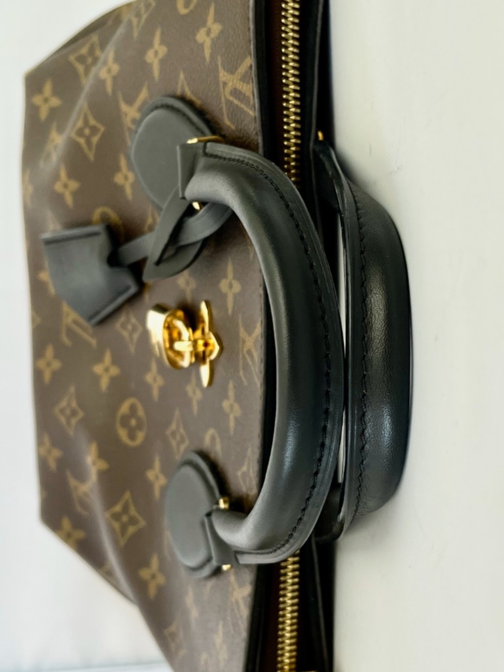 GREAT Condition! Louis Vuitton Monogram Flower Zipped Tote PM Black Shoulder Bag - Picture 11 of 14